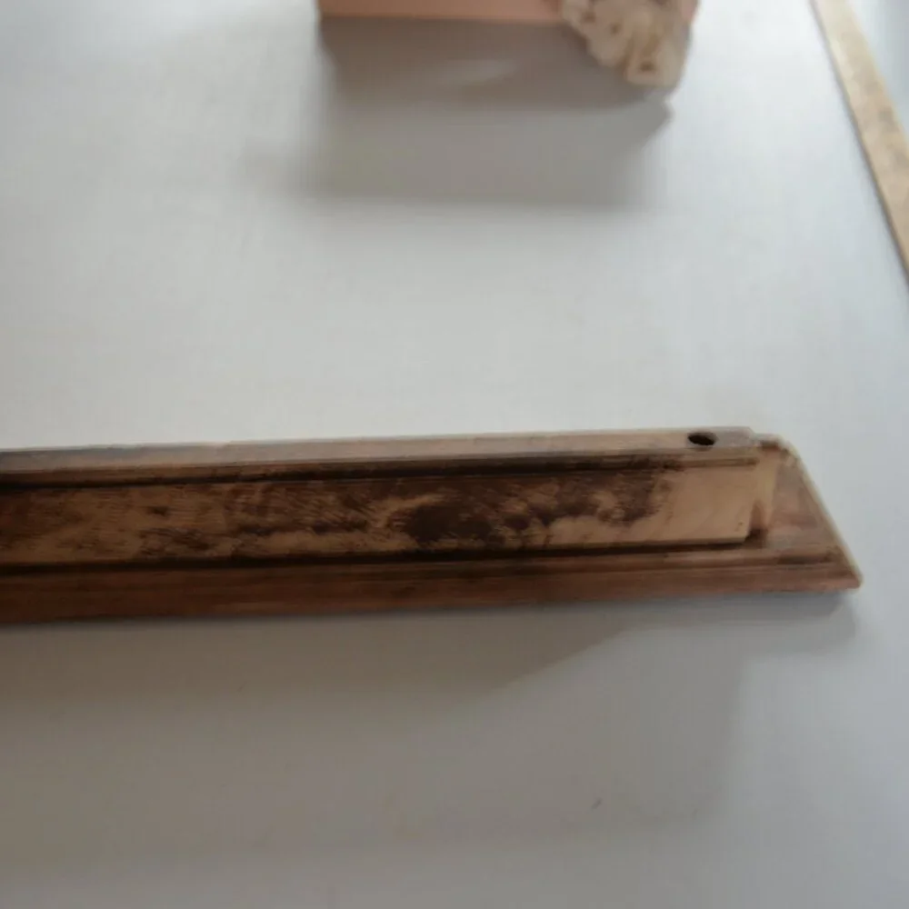 antique old primitive wall shelf solid wood ledge spice rack tigerwood ?